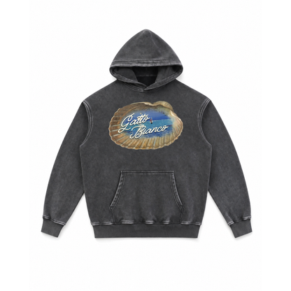 Alba Hoodie in Black — front product view. Gatto Bianco Palace.