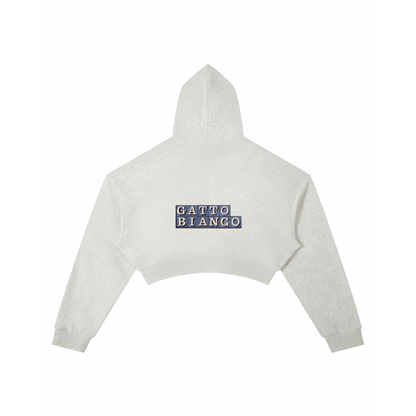 Avena Hoodie in Oat Gray — back product view. Gatto Bianco Palace.
